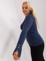 Hurt Granatowy sweter plus size z wiskozą  