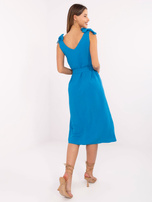 Niebieska midi sukienka na lato RUE PARIS  