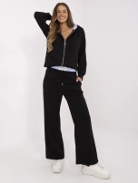 Hurt Czarny damski komplet ze wstawkami z bawełny