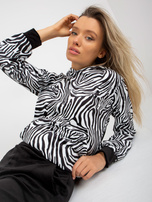 Hurt Biało-czarny komplet welurowy z bluzą w zebrę RUE PARIS