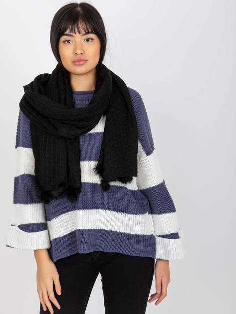 Hurtownia online Czarny damski szal w ażurowy wzór