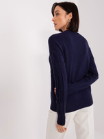 Hurt blauer Pullover mit Zöpfen in lockerer Passform.