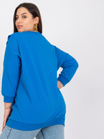 Ciemnoniebieska bluzka plus size z guzikami Brigitte