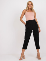 Czarne spodnie garniturowe z prostymi nogawkami RUE PARIS