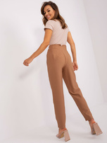 Hurt Brązowe proste spodnie eleganckie OCH BELLA