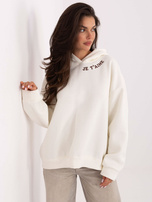 Ecru damska bluza oversize z kapturem