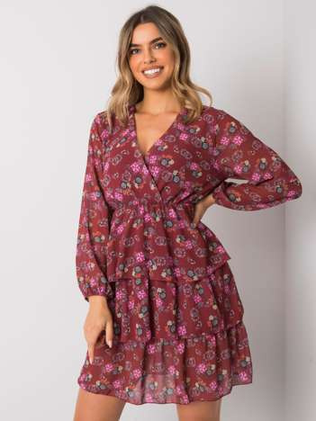Bordeauxfarbenes Kleid für den Alltag Elois RUE PARIS.