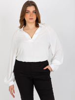 Hurt Ecru koszulowa bluzka plus size z kołnierzykiem 
