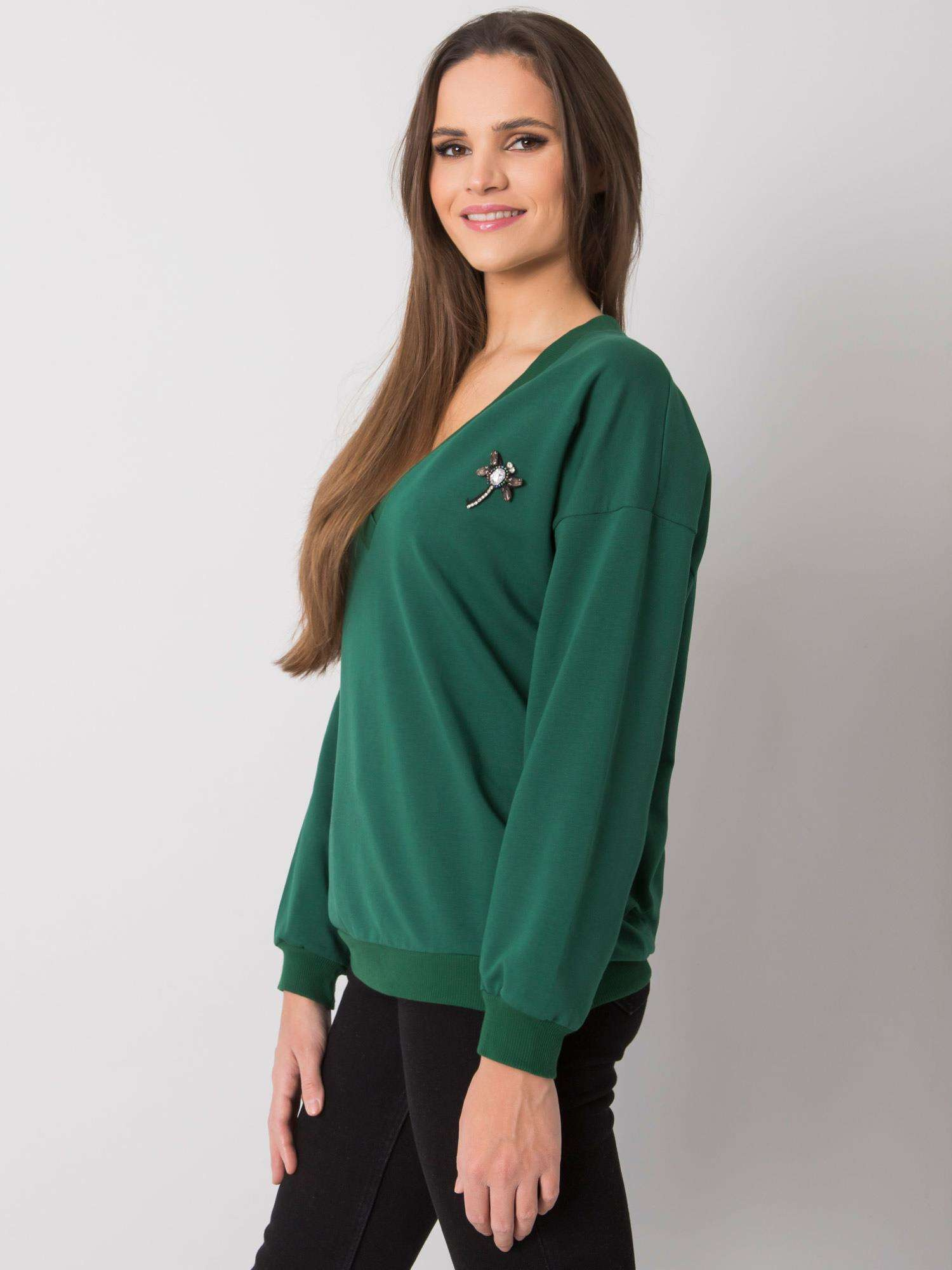 Dark green sweatshirt with applique Marseille RUE PARIS 