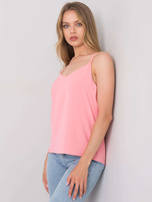 Jasnoróżowy damski top na ramiączkach Linda