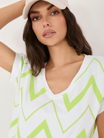 Pistacjowa bawełniana bluzka z nadrukiem