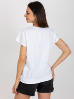 Hurtownia Biała bluzka damska z nadrukiem RUE PARIS