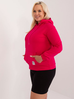 Velkoobchod Fuchsie dámská mikina plus size s tkaničkami.