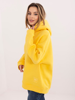 Żółta dresowa bluza basic z ociepleniem RUE PARIS