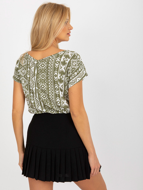 Hurt Khaki bluzka we wzory z krótkim rękawem SUBLEVEL