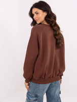Hurtownia Brązowa damska bluza oversize z napisem