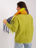 Hurt Granatowo-pomarańczowy szal dzianinowy 