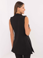 Czarna elegancka kamizelka z rozcięciami RUE PARIS