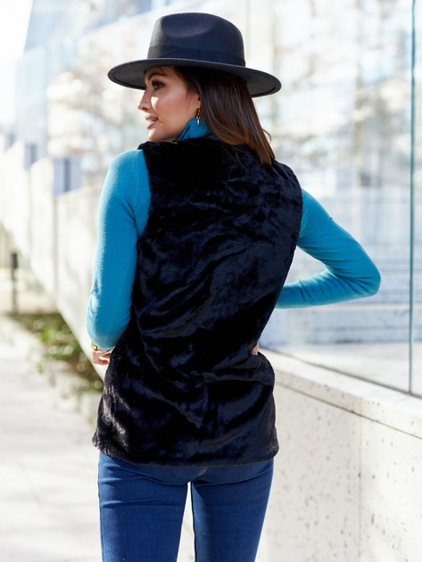 Czarna kamizelka futrzana damska Loxxley