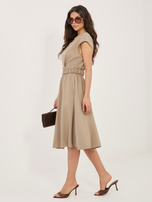 Fango flared dress with a belt.