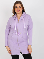 Hurt Jasnofioletowa rozpinana bluza plus size ze ściągaczem 