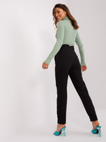 Hurt Czarne materiałowe spodnie z zamkiem OCH BELLA 