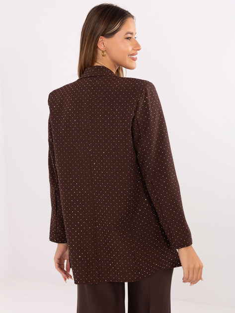 Brązowa damska marynarka z dżetami RUE PARIS