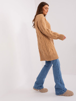 Hurt Camelowa luźna sukienka dzianinowa do kolana