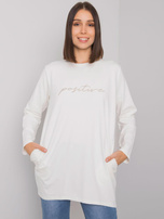 Ecru tunika plus size z napisem Kaylah