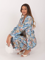 Jasnoniebieskie garniturowe spodnie z paskiem RUE PARIS