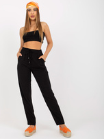 Hurtownia Czarne lekkie spodnie z materiału z wiskozy SUBLEVEL 