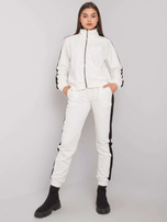 Ecru komplet damski z lampasami Aliana