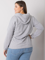 Szara melanżowa rozpinana bluza plus size Kaylee 