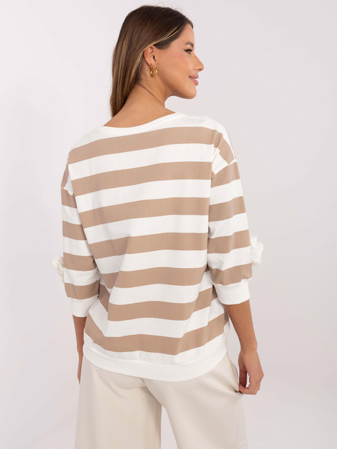 Hurtownia Ciemnobeżowo-ecru bluzka z bawełny
