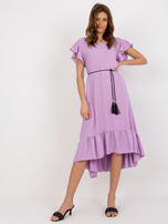 Großhandel Jasnofioletowa Oversize Kleid mit Rüsche.