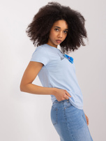 Hurt Jasnoniebieski t-shirt z bawełny BASIC FEEL GOOD