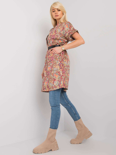 Bordowy płaszcz z krótkim rękawem Sonja