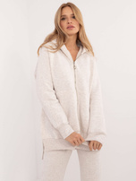 Hurt Jasnobeżowy melanżowy komplet basic ze spodniami 