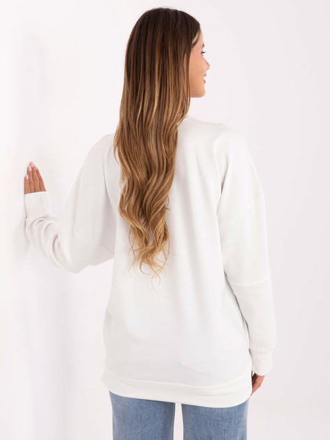 Ecru damska bluza z dłuższym tyłem