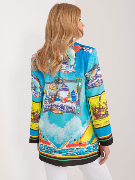 Hurt Niebieska jednorzędowa marynarka z printem