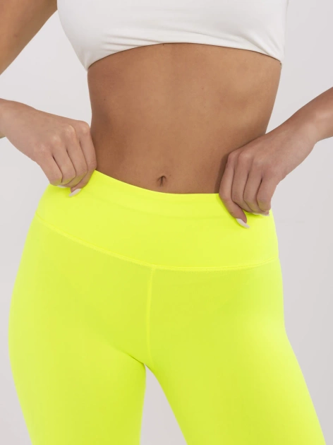 Fluo żółte gładkie szorty typu kolarki Serena