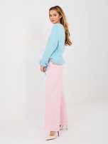 Pastelowe różowe spodnie z miękkiego materiału RUE PARIS 