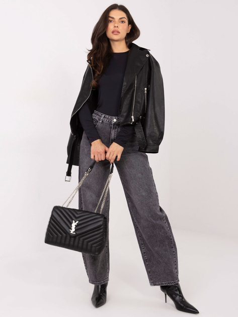 Czarna bluzka basic z długim rękawem SUBLEVEL