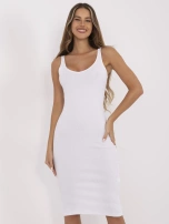 Biała midi sukienka w prążek RUE PARIS 