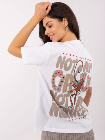 Biały damski t-shirt z nadrukiem SUBLEVEL