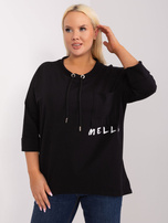 Hurt Black asymmetrical plus size blouse made of cotton.
