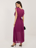Ciemnofioletowa plisowana sukienka bez rękawów RUE PARIS