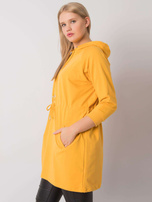 Żółta bluza plus size z kapturem Norina