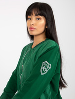 Hurt Ciemnozielona damska bluza bomberka z pikowaniem RUE PARIS 