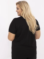 Czarna damska bluzka plus size z dekoltem V
